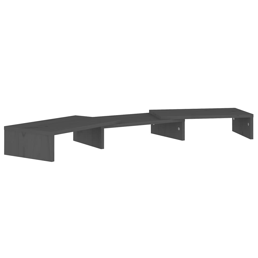 Näyttöteline harmaa 80x24x10,5 cm täysi mänty - Sisustajankoti.fi