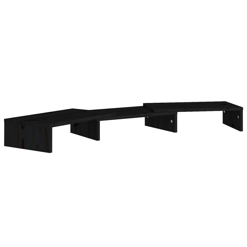 Näyttöteline musta 80x24x10,5 cm täysi mänty - Sisustajankoti.fi