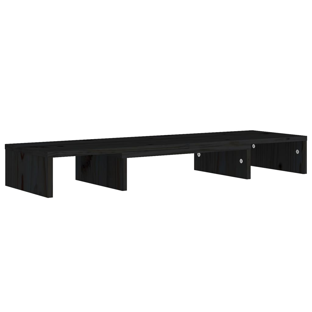 Näyttöteline musta 80x24x10,5 cm täysi mänty - Sisustajankoti.fi