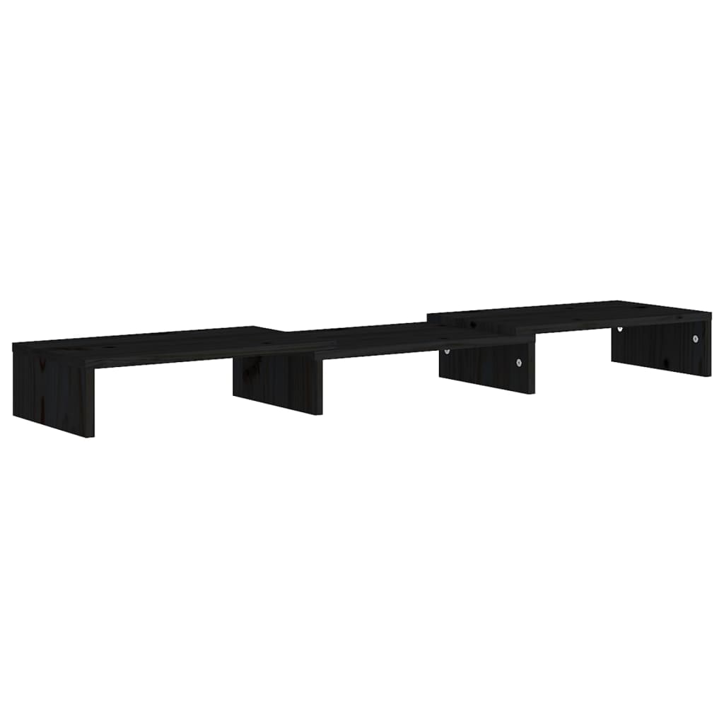 Näyttöteline musta 80x24x10,5 cm täysi mänty - Sisustajankoti.fi