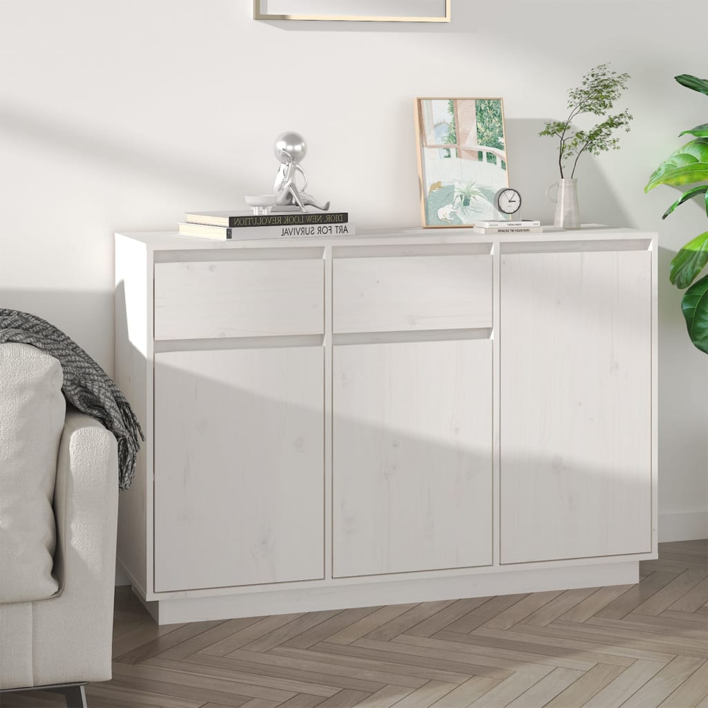 Senkki valkoinen 110x34x75 cm täysi mänty - Sisustajankoti.fi