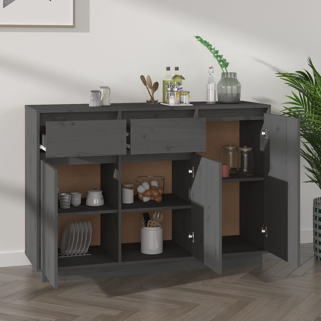 Senkki harmaa 110x34x75 cm täysi mänty - Sisustajankoti.fi