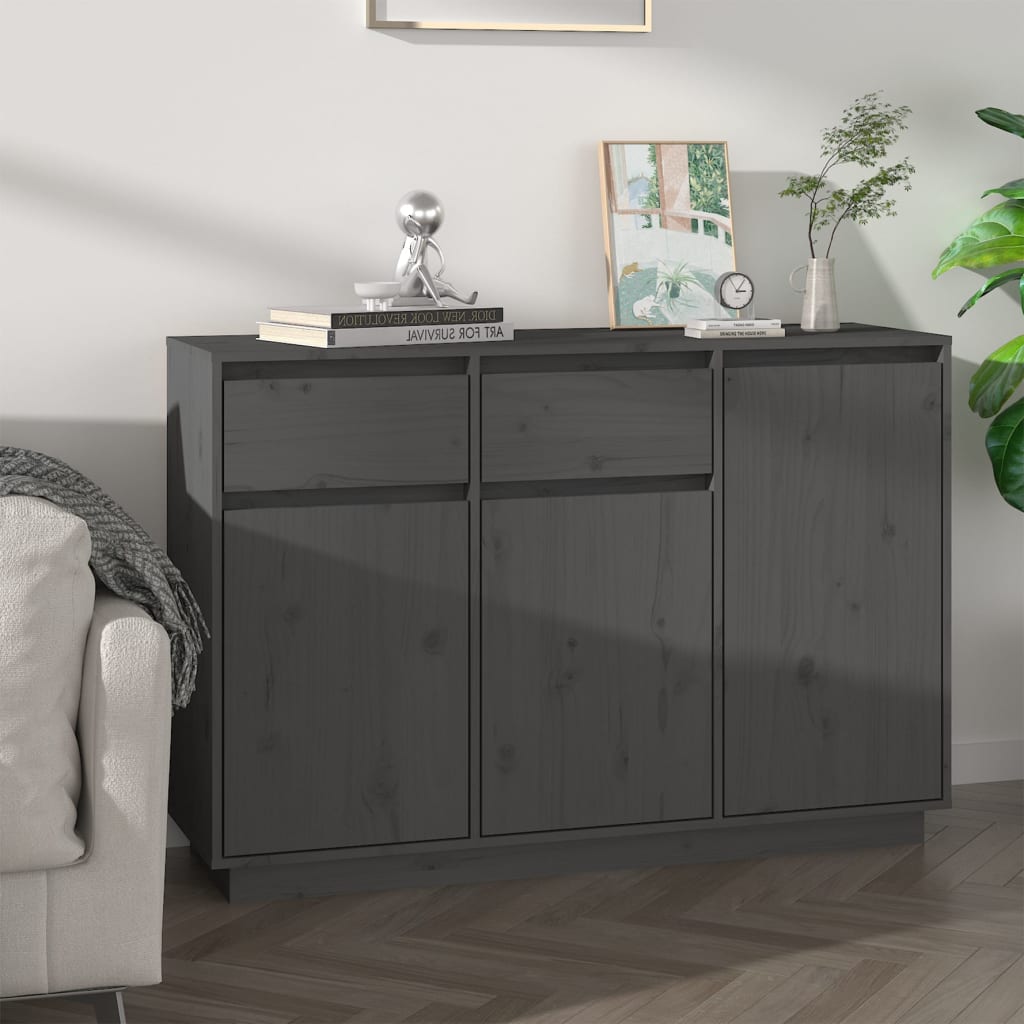 Senkki harmaa 110x34x75 cm täysi mänty - Sisustajankoti.fi
