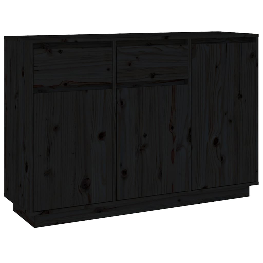 Senkki musta 110x34x75 cm täysi mänty - Sisustajankoti.fi