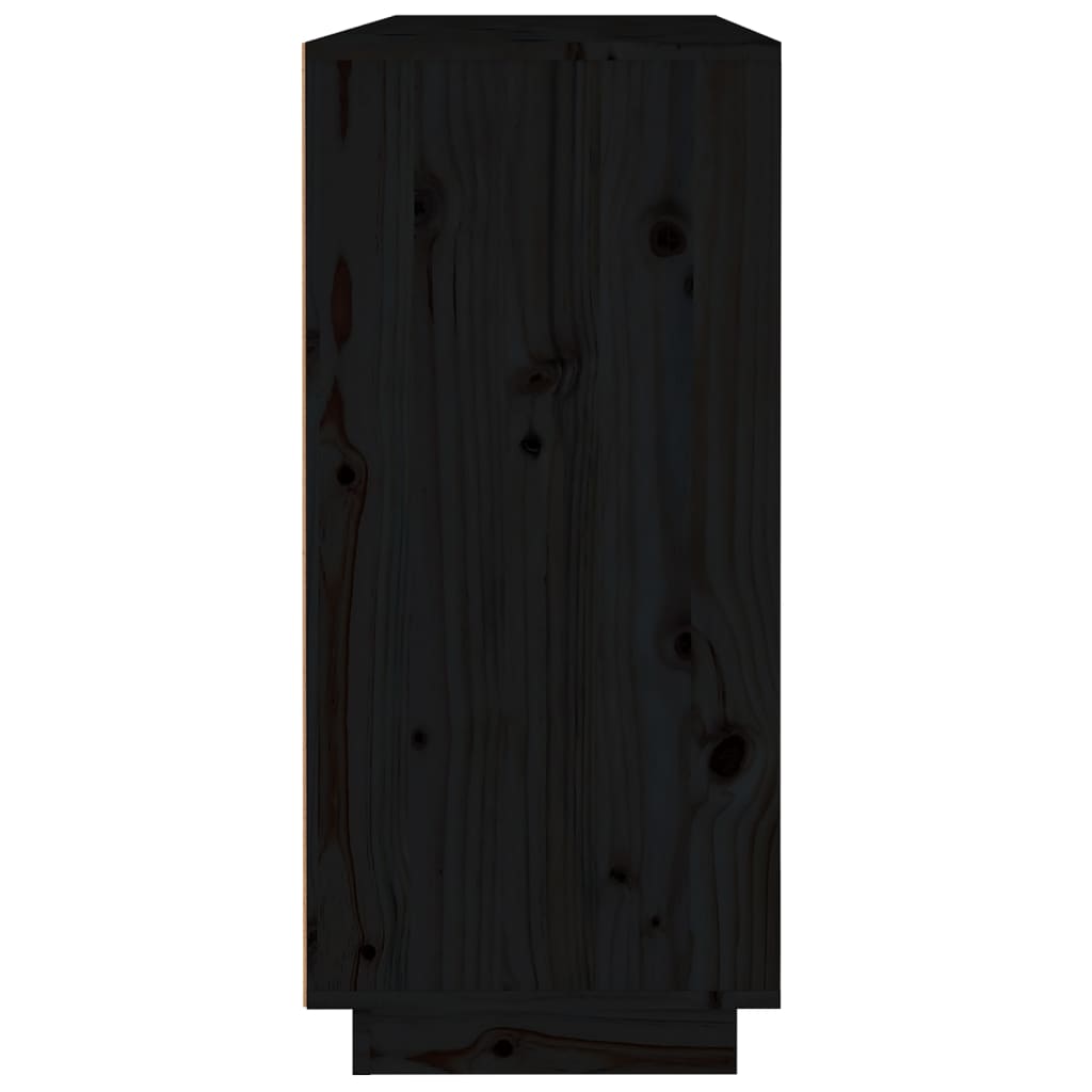Senkki musta 110x34x75 cm täysi mänty - Sisustajankoti.fi