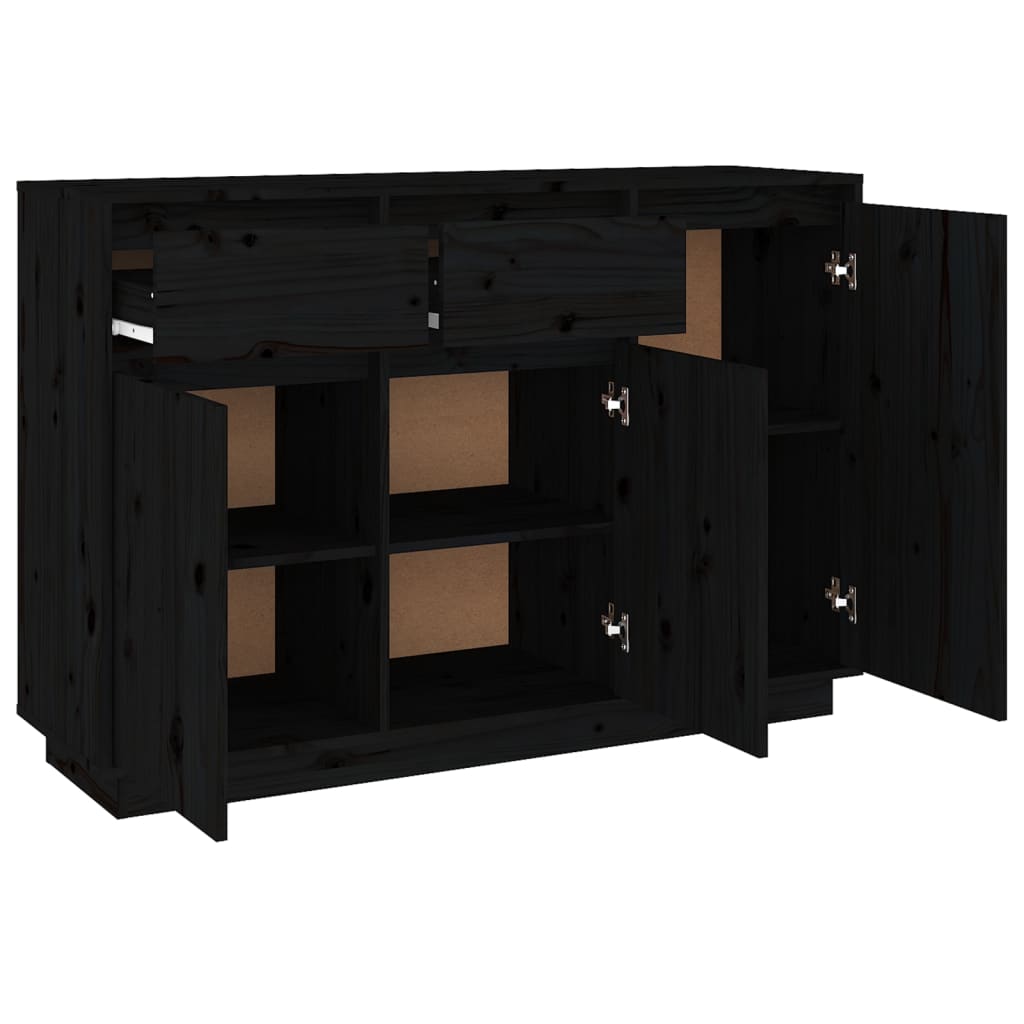 Senkki musta 110x34x75 cm täysi mänty - Sisustajankoti.fi
