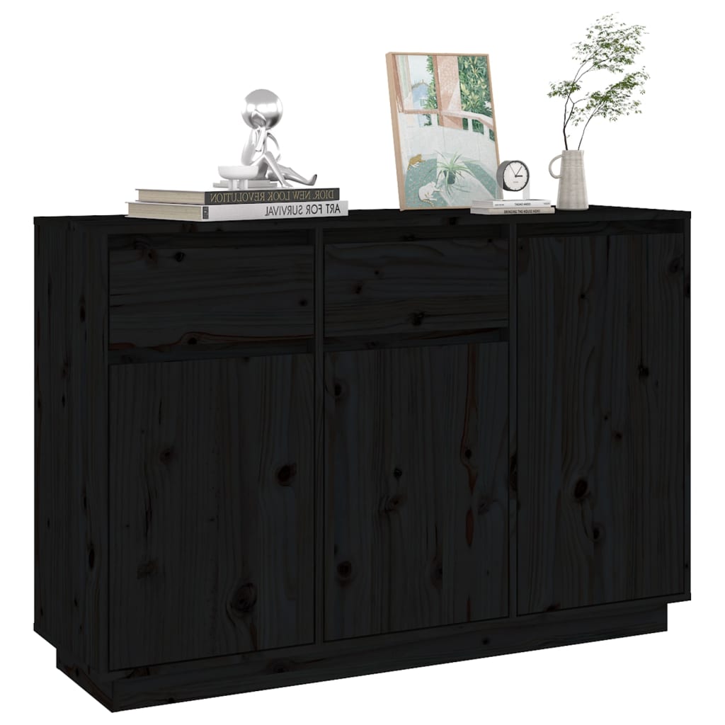 Senkki musta 110x34x75 cm täysi mänty - Sisustajankoti.fi