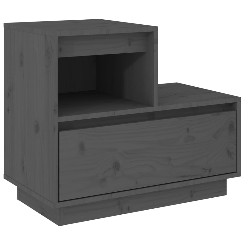 Yöpöytä harmaa 60x34x51 cm täysi mänty - Sisustajankoti.fi