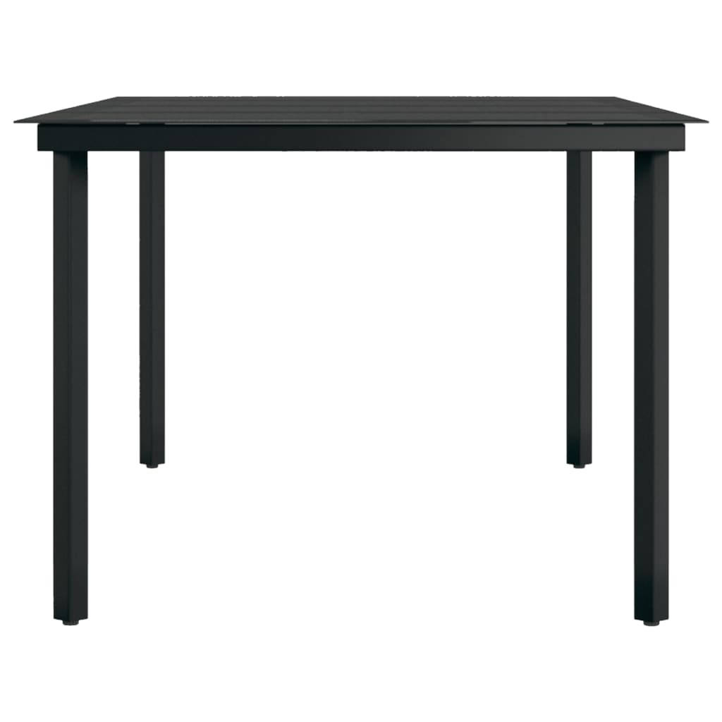 Puutarhan ruokapöytä musta 200x100x74 cm teräs ja lasi - Sisustajankoti.fi