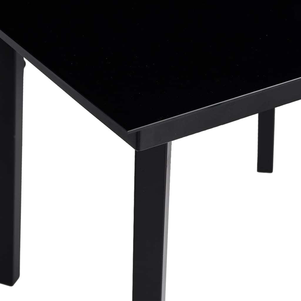 Puutarhan ruokapöytä musta 200x100x74 cm teräs ja lasi - Sisustajankoti.fi