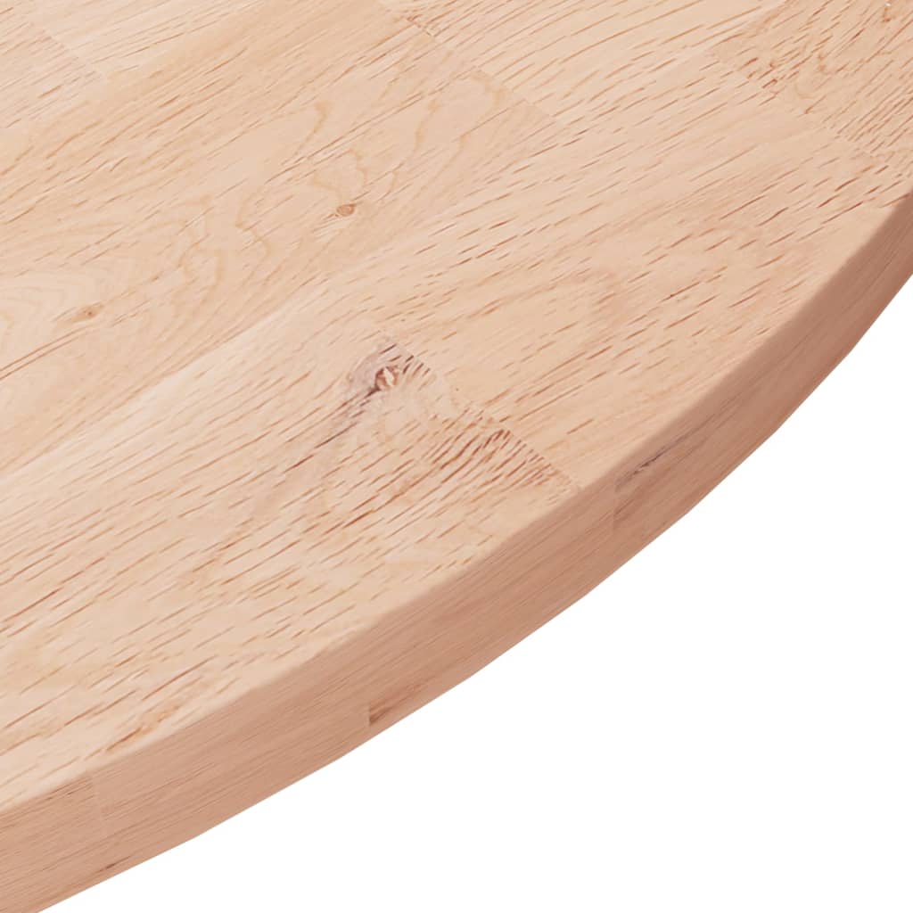 Pyöreä pöytälevy Ø80x2,5 cm käsittelemätön täysi tammi - Sisustajankoti.fi