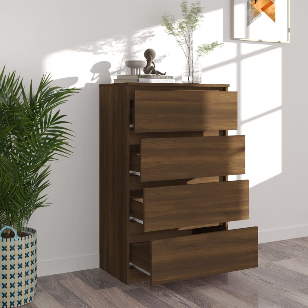Senkki ruskea tammi 60x35x98,5 cm tekninen puu - Sisustajankoti.fi