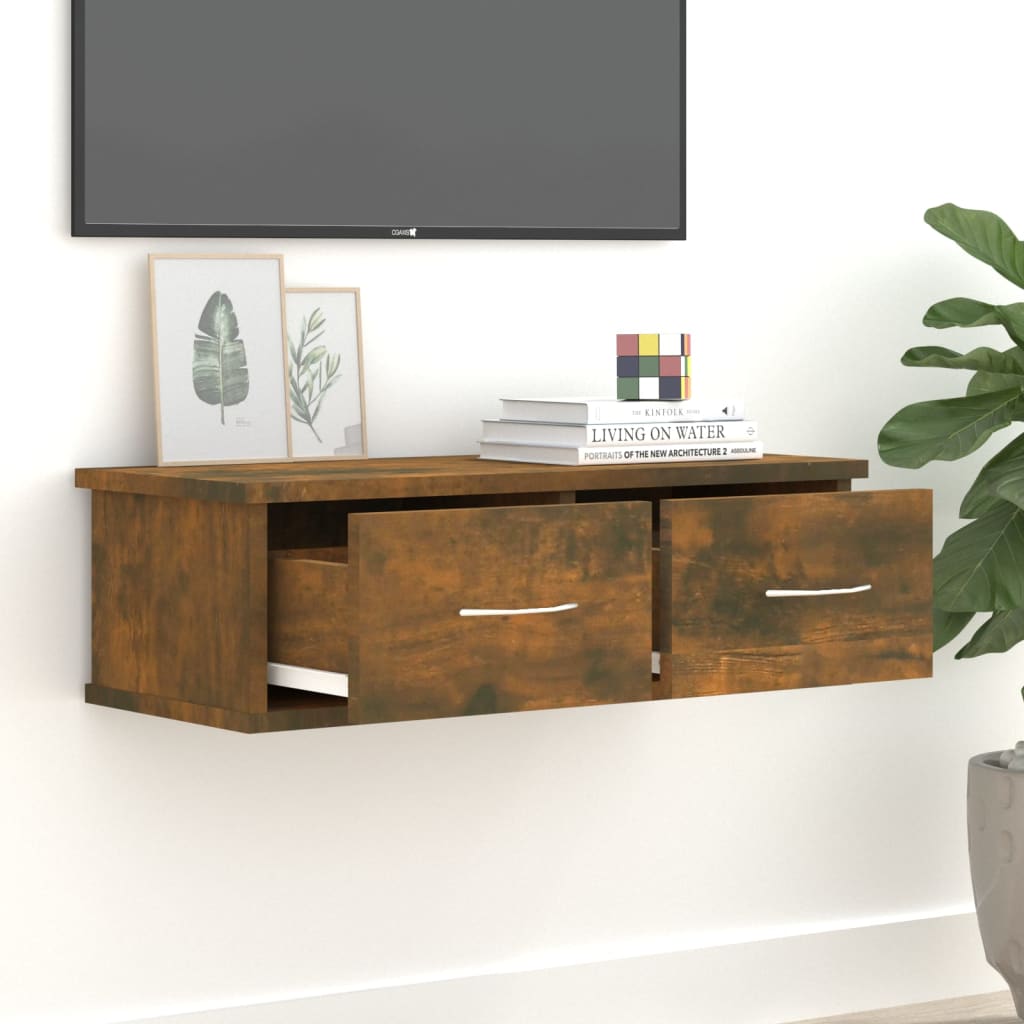 TV-seinäkaappi savutammi 60x26x18,5 cm tekninen puu - Sisustajankoti.fi