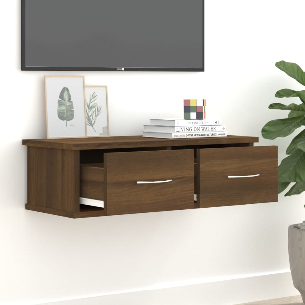 TV-seinäkaappi ruskea tammi 60x26x18,5 cm tekninen puu - Sisustajankoti.fi
