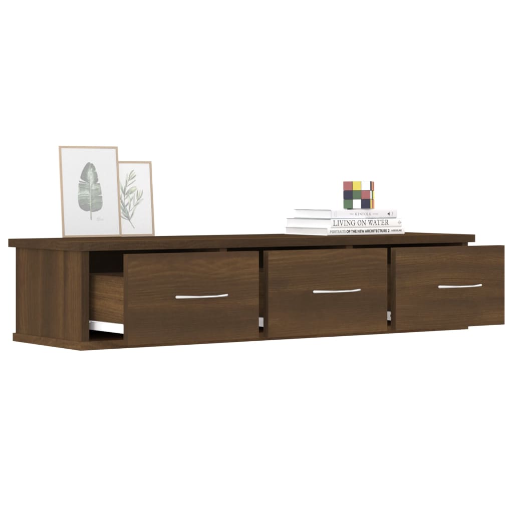 TV-seinäkaappi ruskea tammi 88x26x18,5 cm tekninen puu - Sisustajankoti.fi