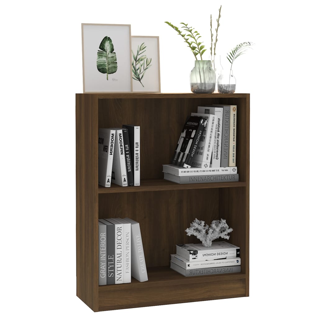 Kirjahylly ruskea tammi 60x24x74,5 cm tekninen puu - Sisustajankoti.fi