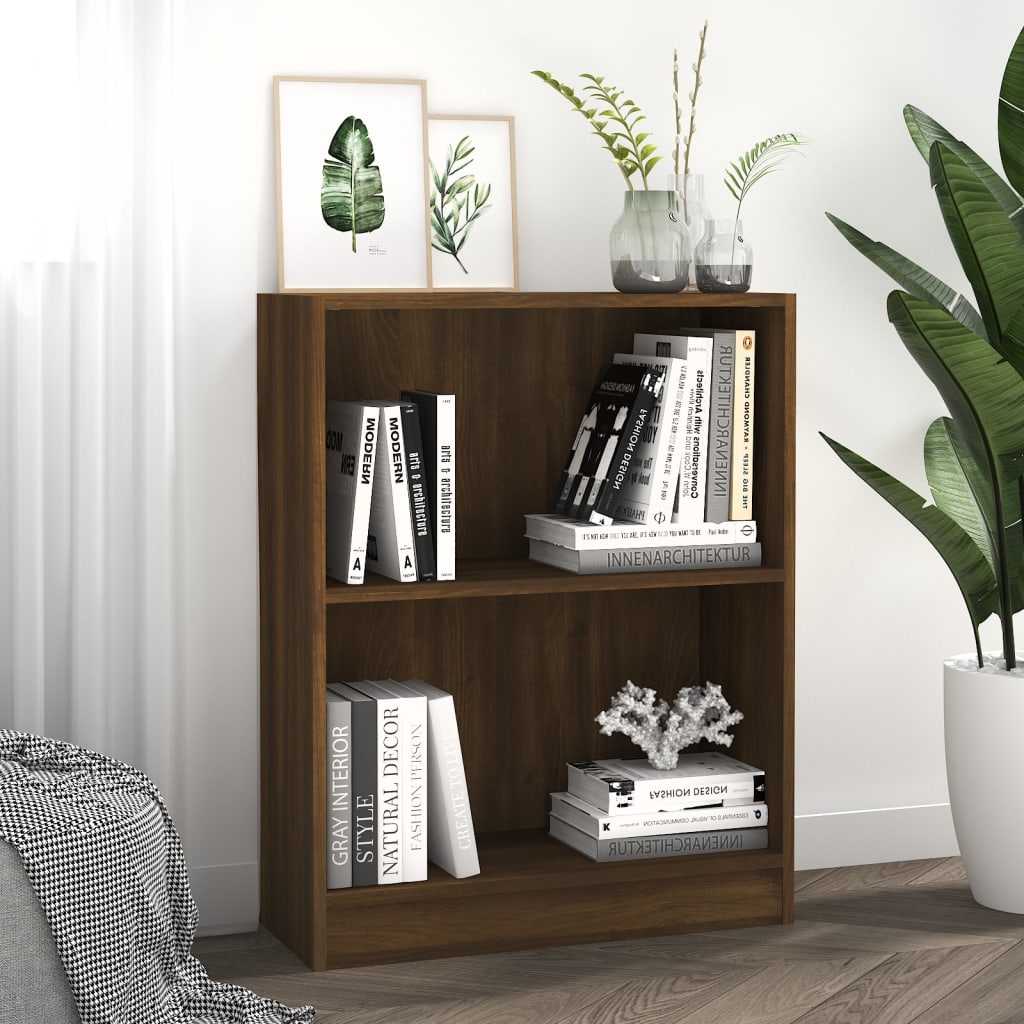 Kirjahylly ruskea tammi 60x24x74,5 cm tekninen puu - Sisustajankoti.fi