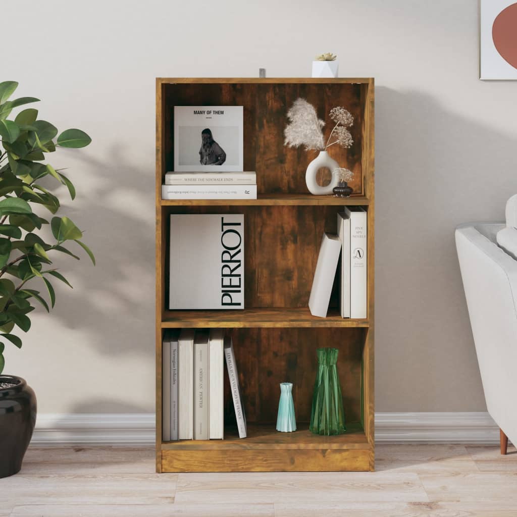Kirjahylly savutammi 60x24x109 cm tekninen puu - Sisustajankoti.fi