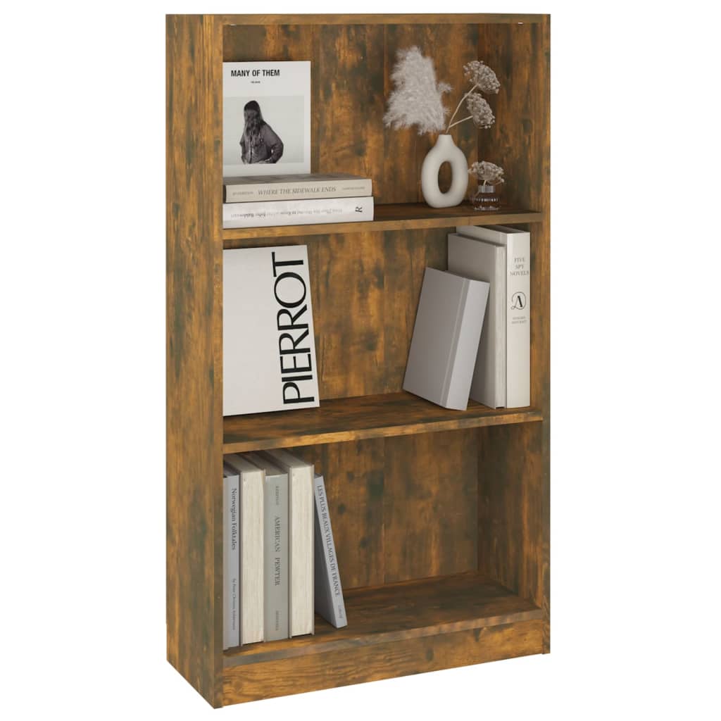 Kirjahylly savutammi 60x24x109 cm tekninen puu - Sisustajankoti.fi