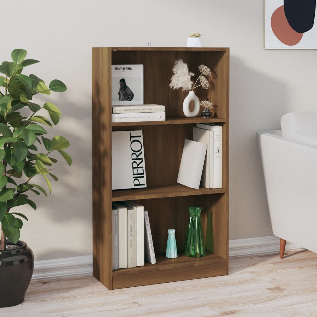 Kirjahylly ruskea tammi 60x24x109 cm tekninen puu - Sisustajankoti.fi