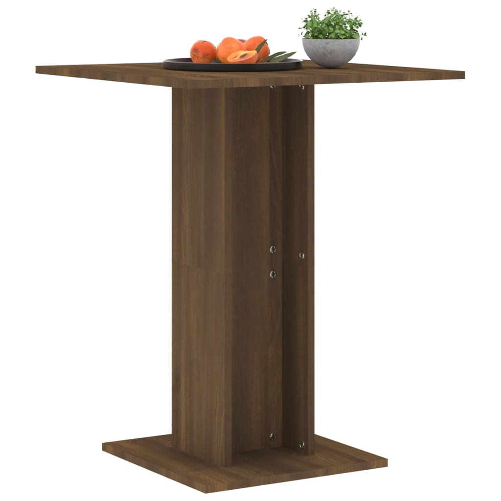 Bistropöytä ruskea tammi 60x60x75 cm tekninen puu - Sisustajankoti.fi
