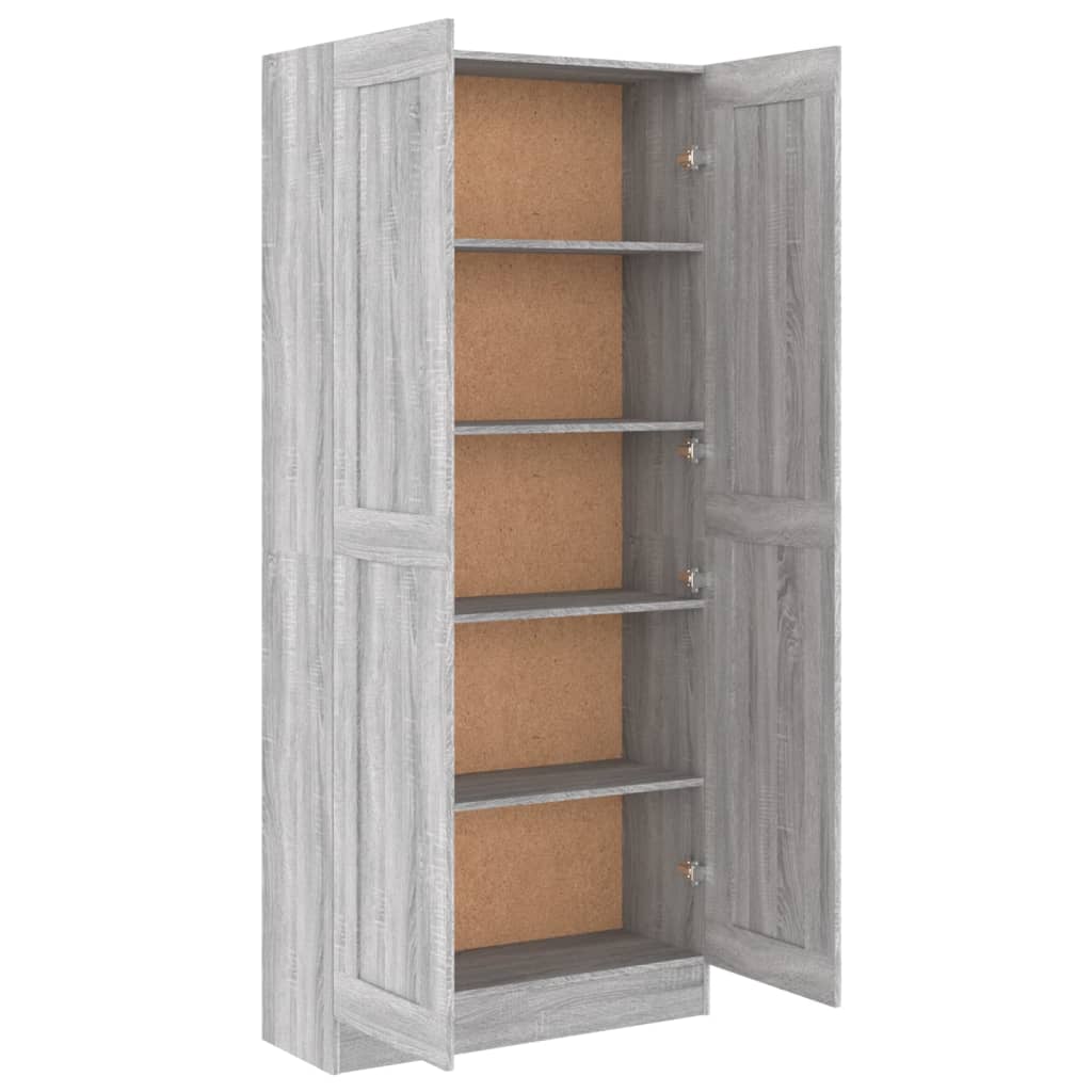 Kirjakaappi harmaa Sonoma 82,5x30,5x185,5 cm tekninen puu - Sisustajankoti.fi