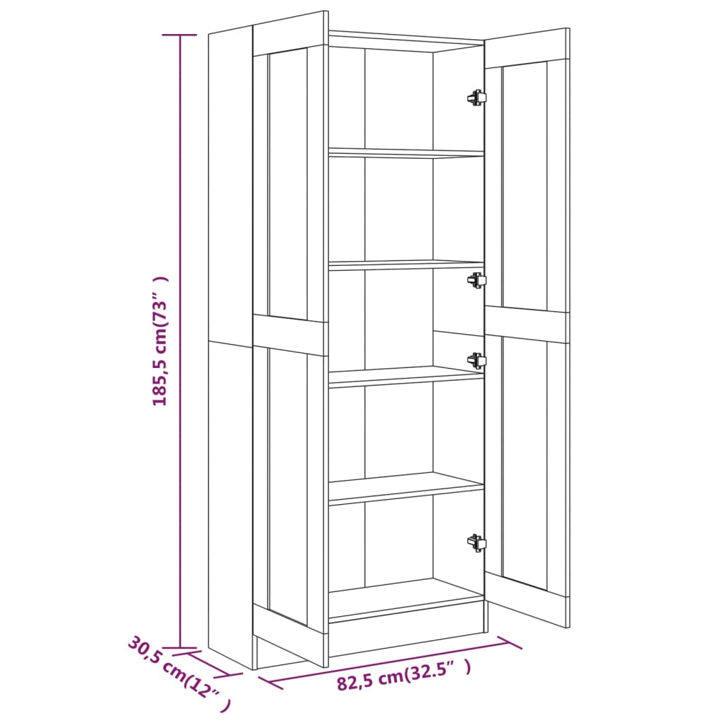 Kirjakaappi harmaa Sonoma 82,5x30,5x185,5 cm tekninen puu - Sisustajankoti.fi
