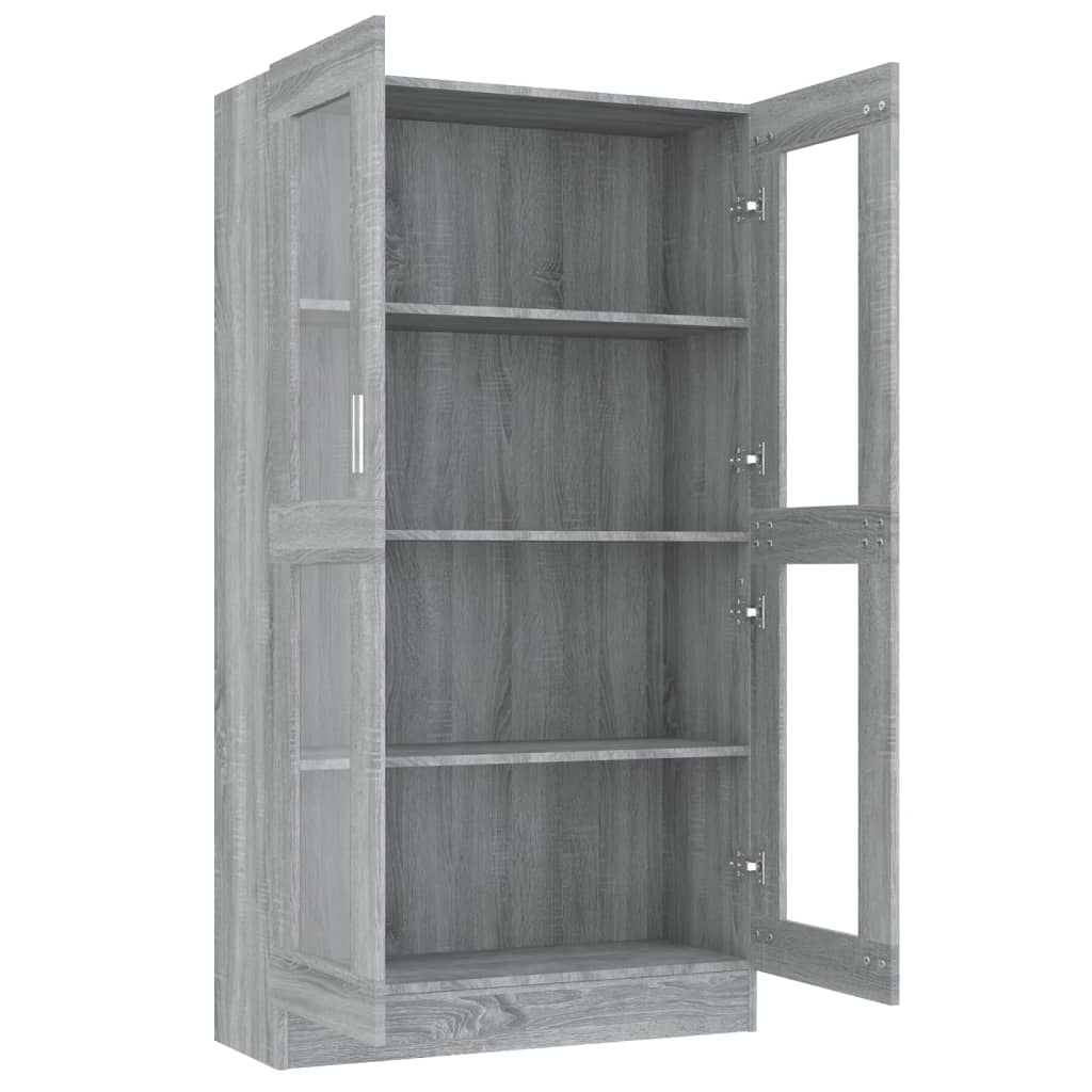 Vitriinikaappi harmaa Sonoma 82,5x30,5x150 cm tekninen puu - Sisustajankoti.fi