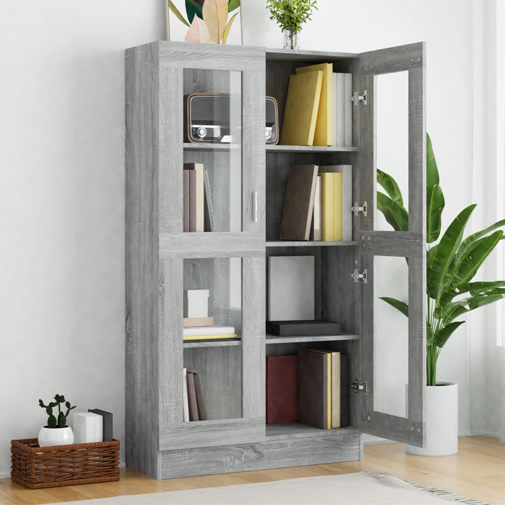 Vitriinikaappi harmaa Sonoma 82,5x30,5x150 cm tekninen puu - Sisustajankoti.fi