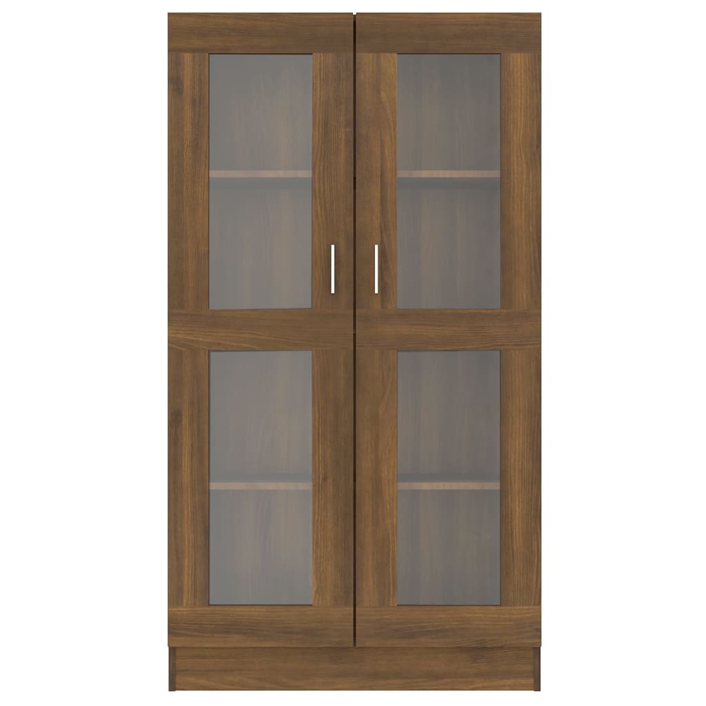 Vitriinikaappi ruskea tammi 82,5x30,5x150 cm tekninen puu - Sisustajankoti.fi