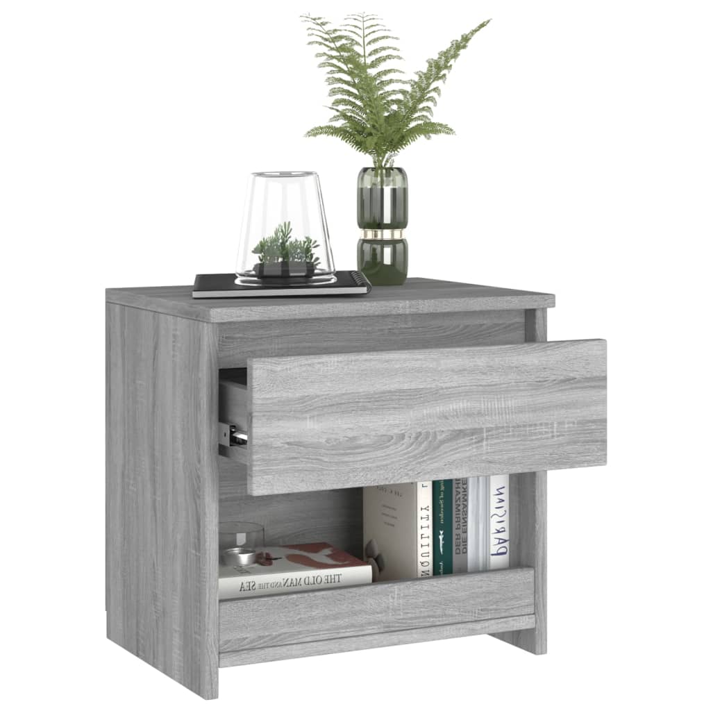 Yöpöydät 2 kpl harmaa sonoma 40x30x39 cm tekninen puu - Sisustajankoti.fi