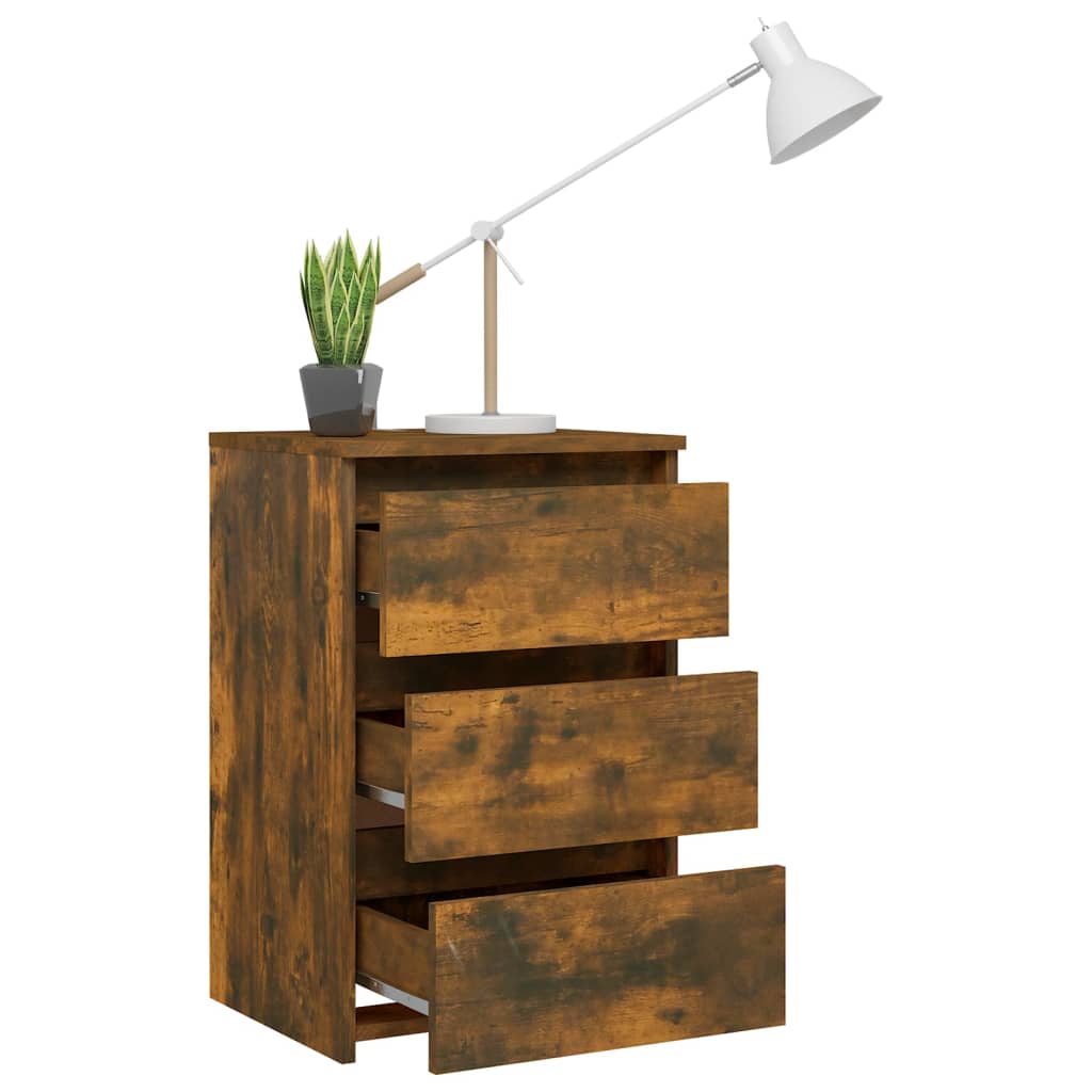 Yöpöydät 2 kpl savutammi 40x35x62,5 cm tekninen puu - Sisustajankoti.fi