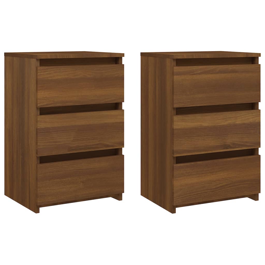 Yöpöydät 2 kpl ruskea tammi 40x35x62,5 cm tekninen puu - Sisustajankoti.fi
