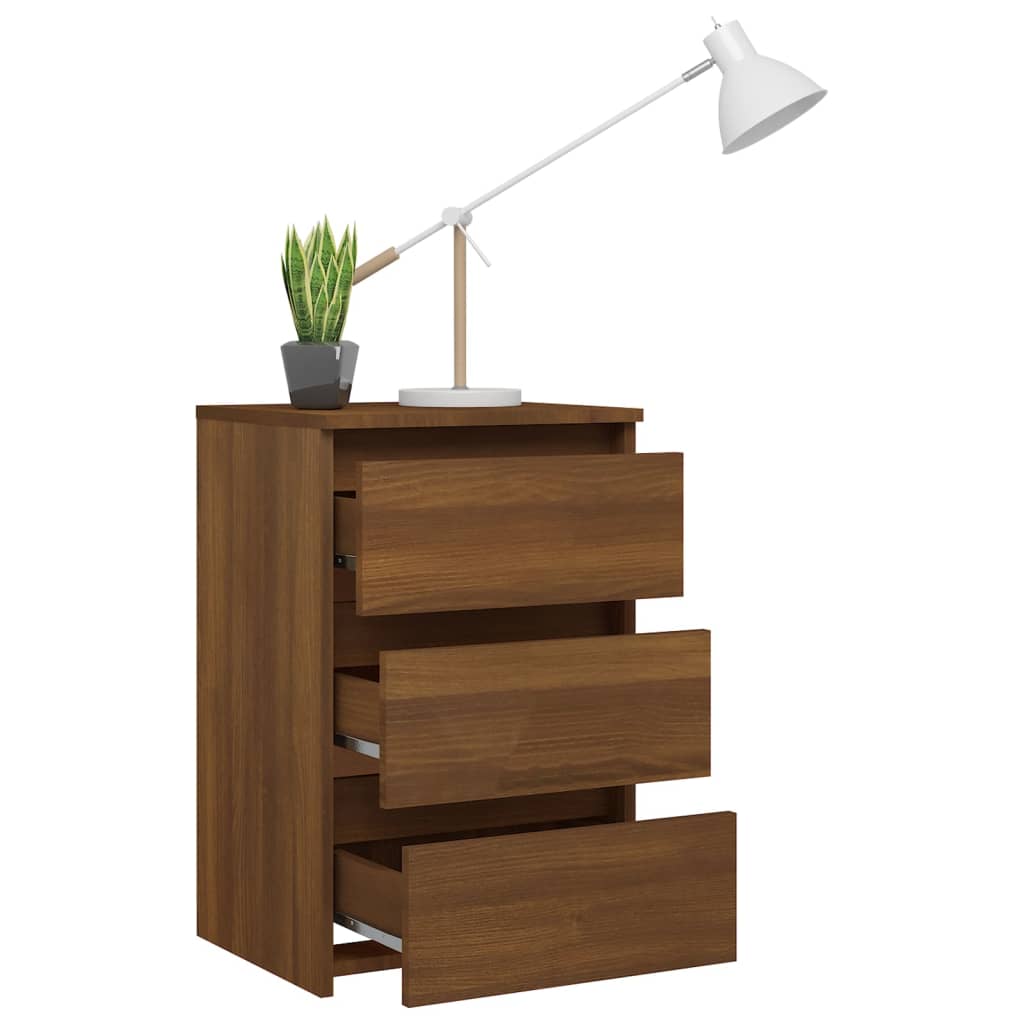 Yöpöydät 2 kpl ruskea tammi 40x35x62,5 cm tekninen puu - Sisustajankoti.fi