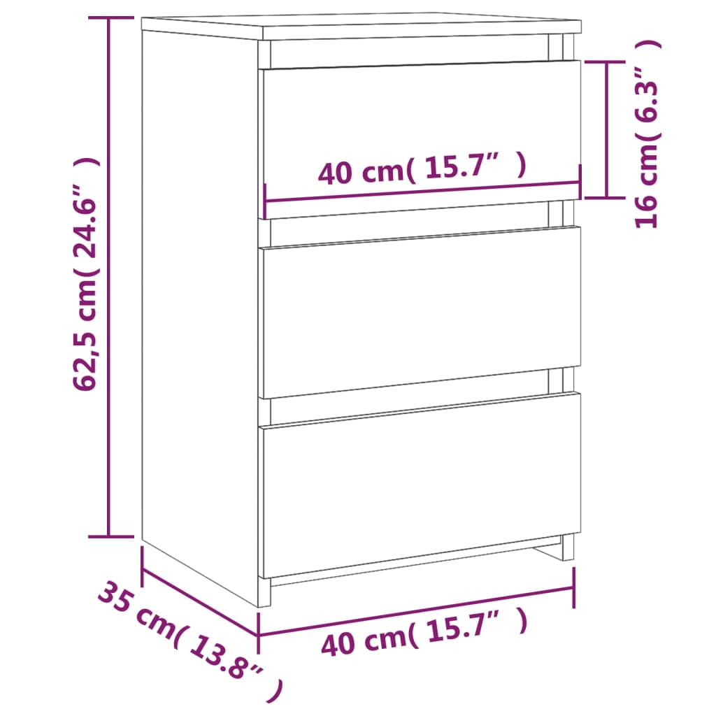 Yöpöydät 2 kpl ruskea tammi 40x35x62,5 cm tekninen puu - Sisustajankoti.fi