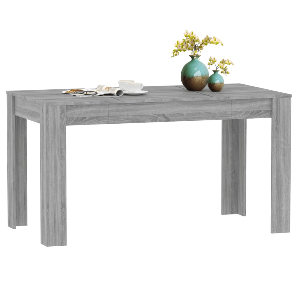 Ruokapöytä harmaa Sonoma 140x74,5x76 cm tekninen puu - Sisustajankoti.fi