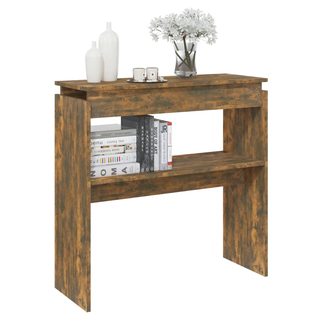 Konsolipöytä savutammi 80x30x80 cm tekninen puu - Sisustajankoti.fi
