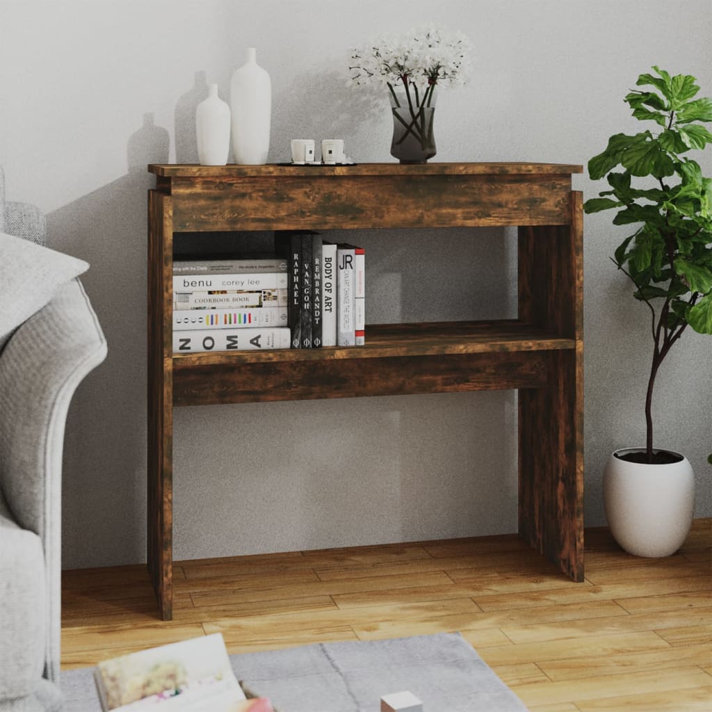 Konsolipöytä savutammi 80x30x80 cm tekninen puu - Sisustajankoti.fi