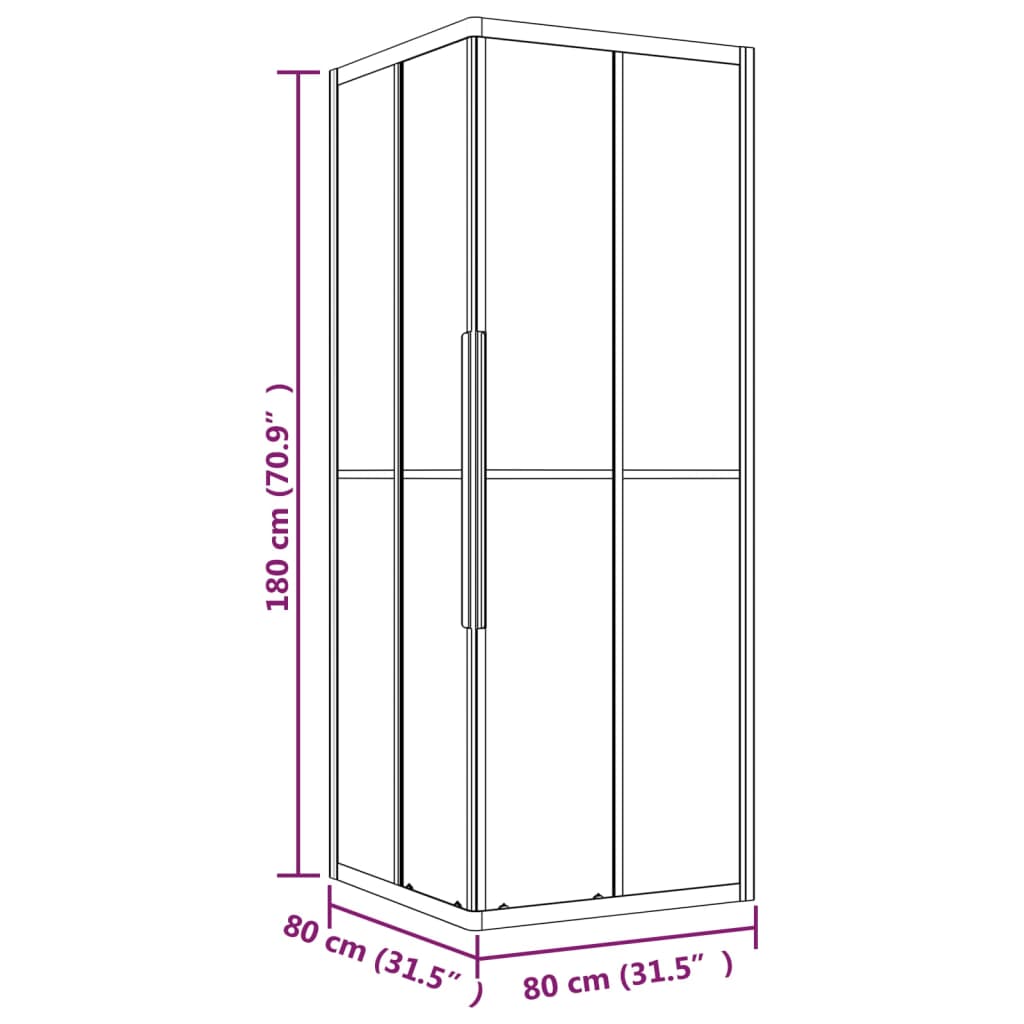 Suihkukaappi huurrettu ESG 80x80x180 cm - Sisustajankoti.fi