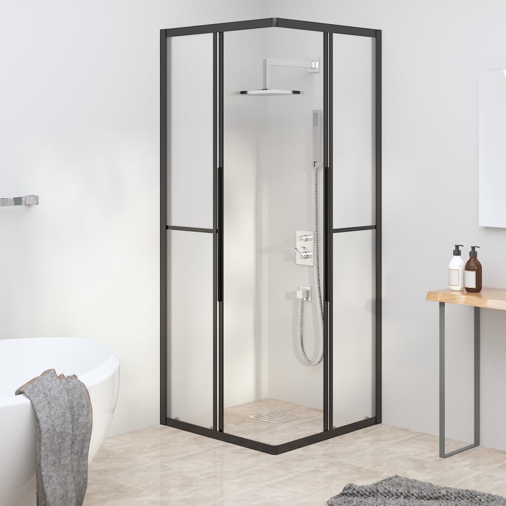 Suihkukaappi huurrettu ESG 70x70x180 cm musta - Sisustajankoti.fi