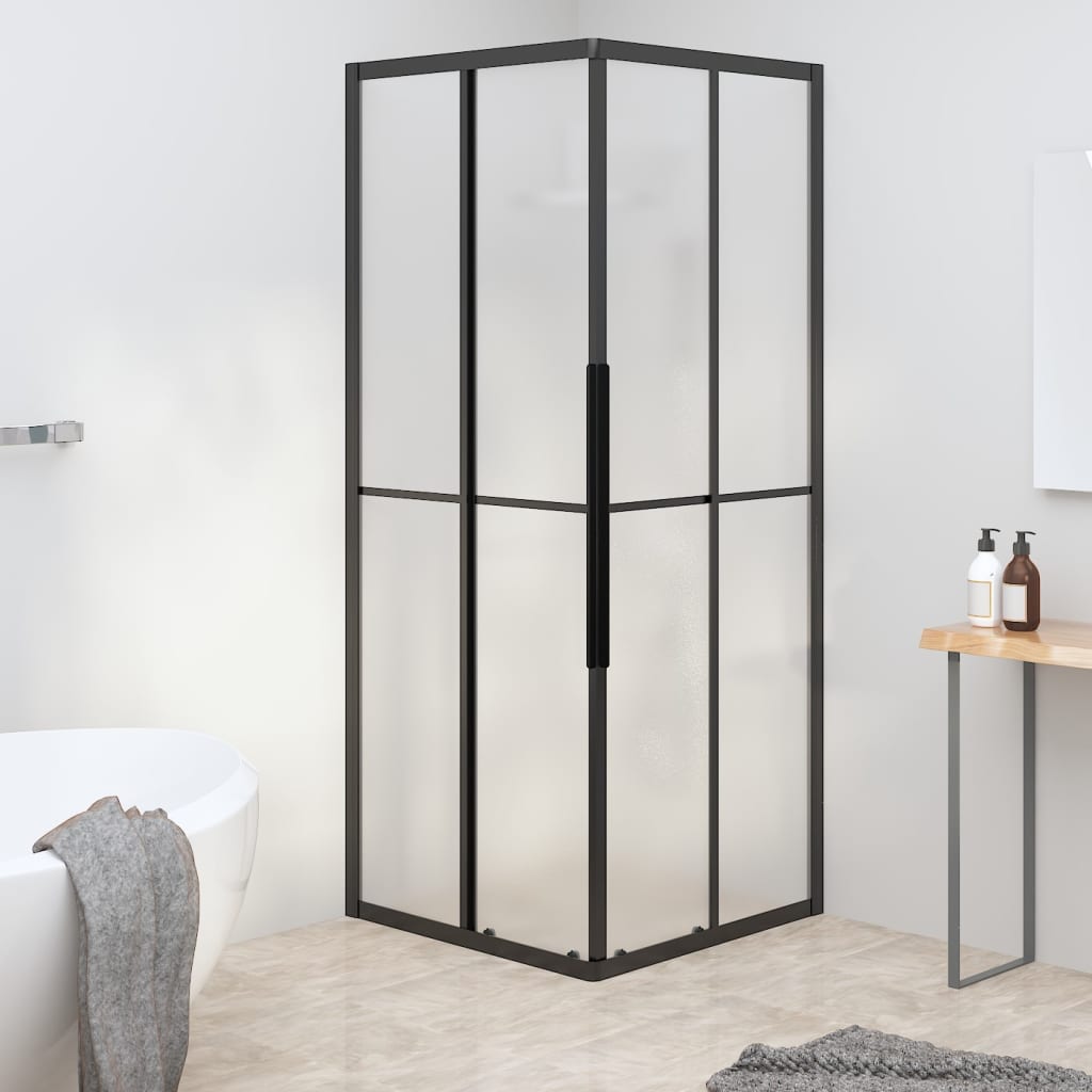 Suihkukaappi huurrettu ESG 70x70x180 cm musta - Sisustajankoti.fi