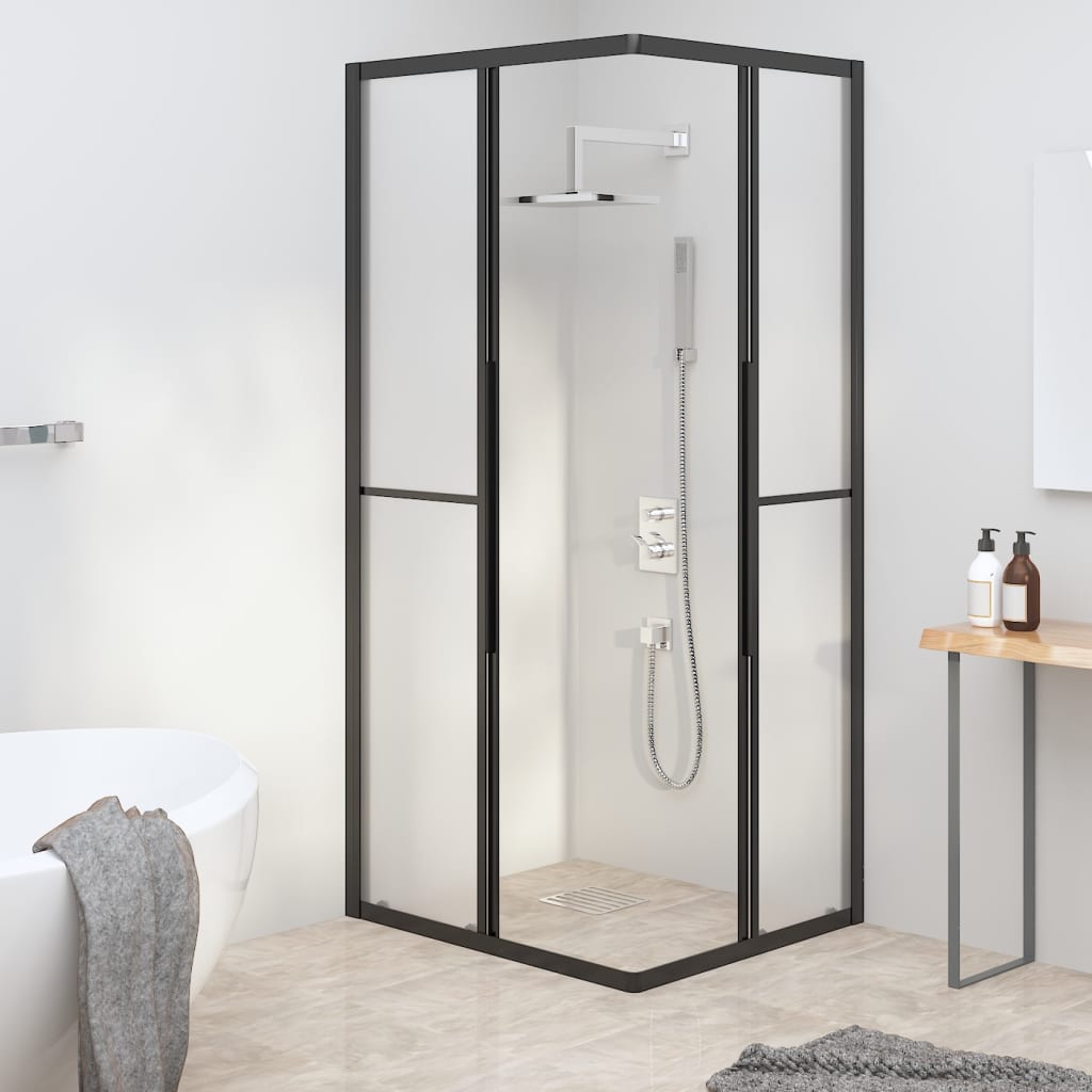 Suihkukaappi huurrettu ESG 90x70x180 cm musta - Sisustajankoti.fi