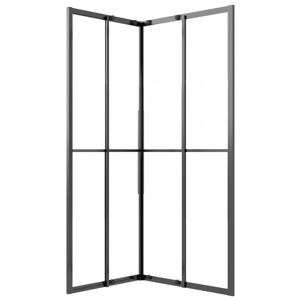 Suihkukaappi huurrettu ESG 90x70x180 cm musta - Sisustajankoti.fi