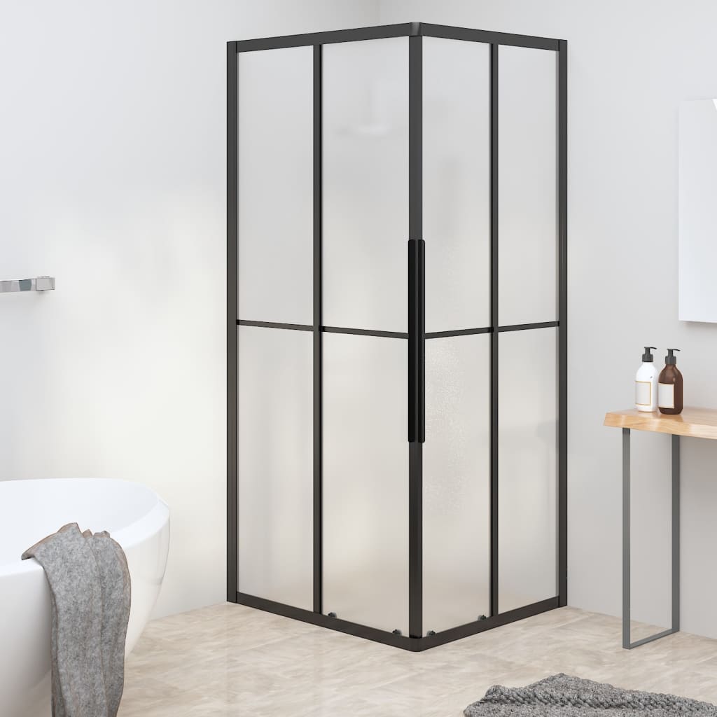 Suihkukaappi huurrettu ESG 90x70x180 cm musta - Sisustajankoti.fi