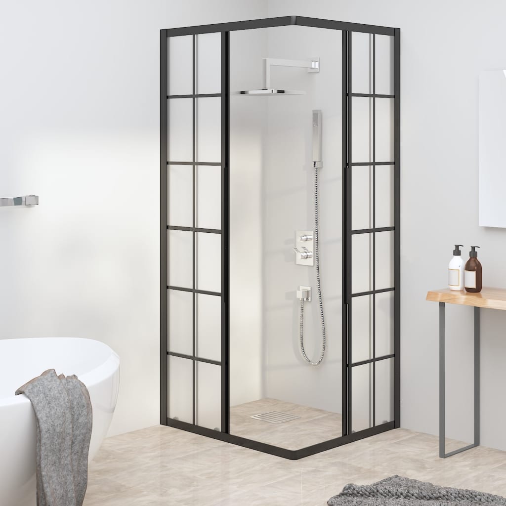 Suihkukaappi huurrettu ESG 80x70x180 cm musta - Sisustajankoti.fi