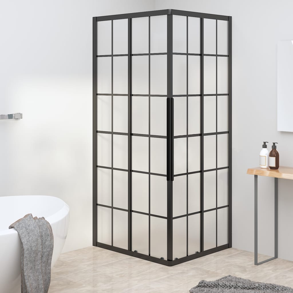 Suihkukaappi huurrettu ESG 80x70x180 cm musta - Sisustajankoti.fi