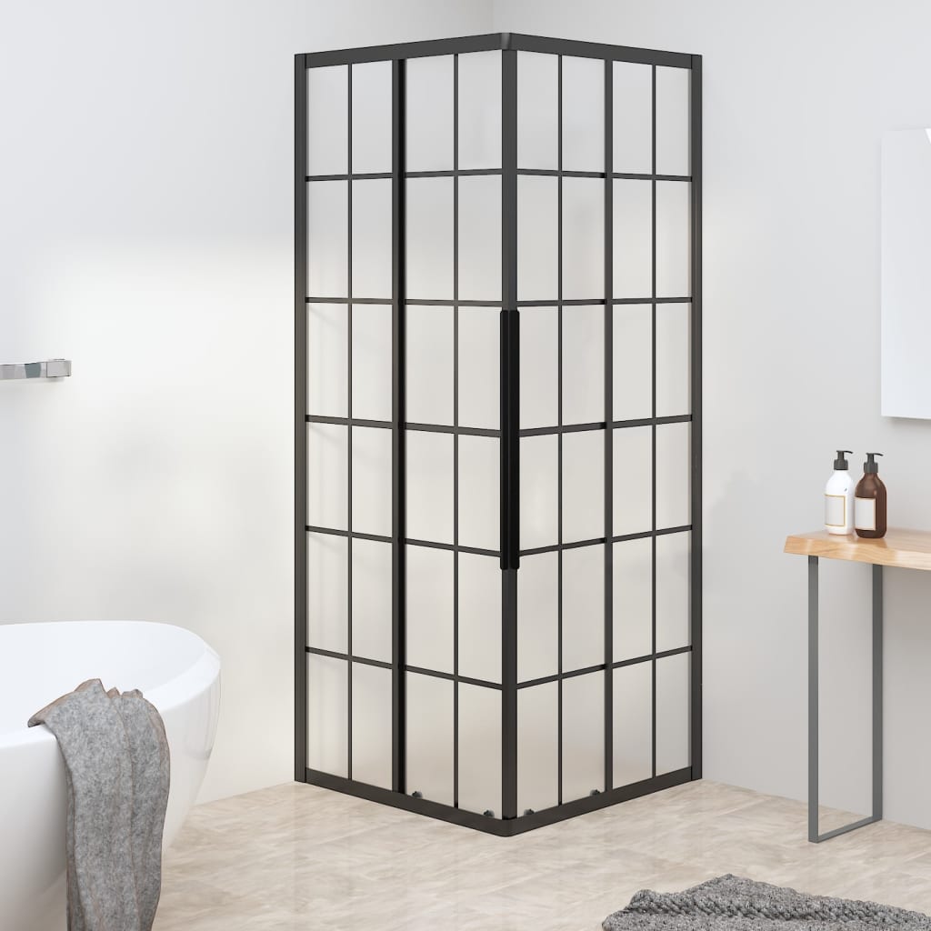Suihkukaappi huurrettu ESG 80x80x180 cm musta - Sisustajankoti.fi