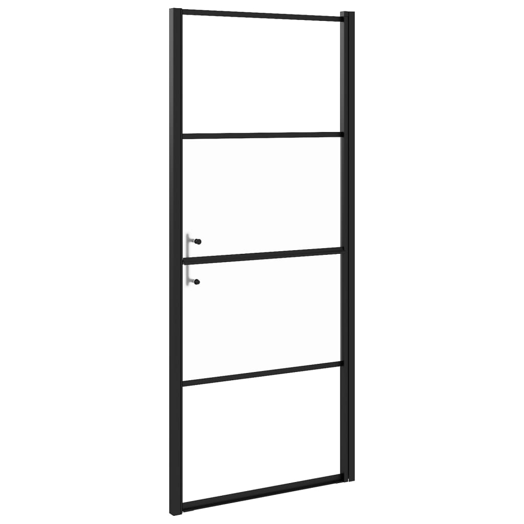 Suihkuovi 91x195 cm karkaistu puolihuurrettu lasi musta - Sisustajankoti.fi