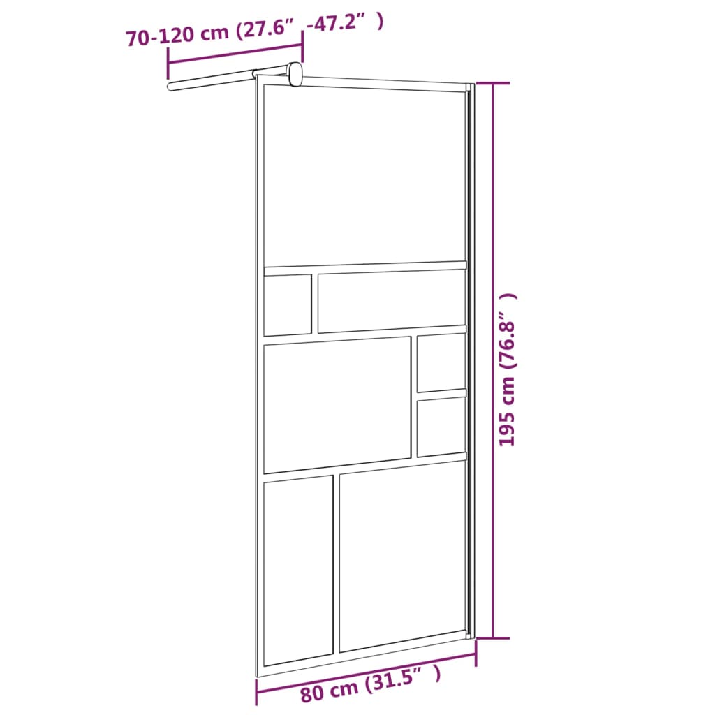 Walk-in suihkuseinä 80x195 cm ESG-lasi valkoinen - Sisustajankoti.fi