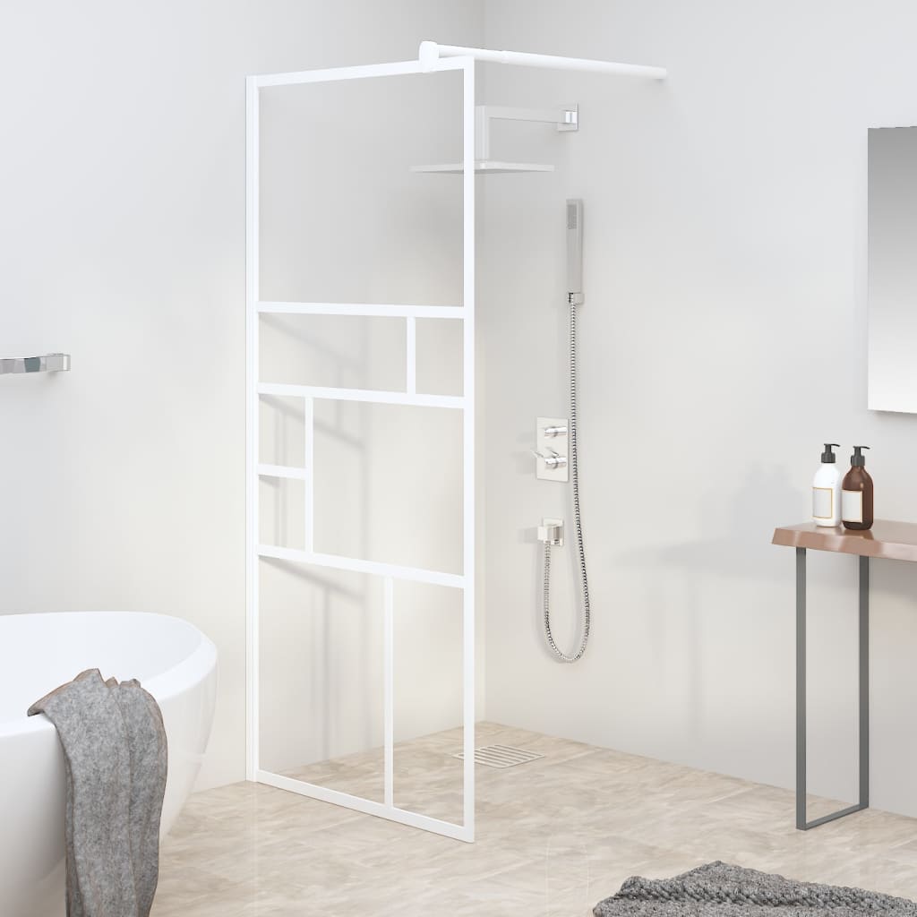 Walk-in suihkuseinä 80x195 cm ESG-lasi valkoinen - Sisustajankoti.fi